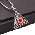 New Style Stainless Steel Jewelry Silver Black Charms Big Eye Monster Pendants Gothic Style Triangle Eye Necklace